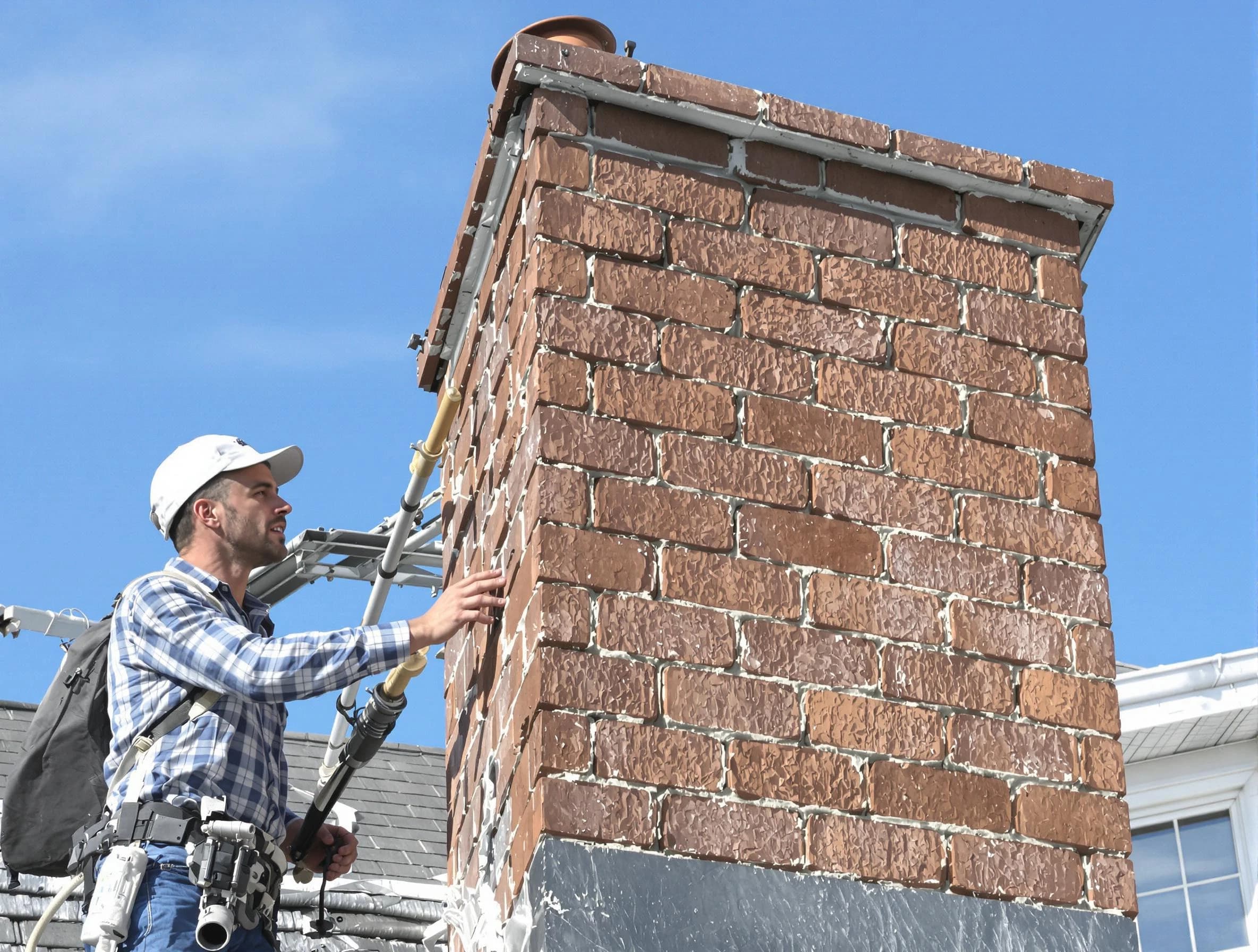 Brickwork for a chimney rebuild by Hingham Chimney Sweep in Hingham, MA