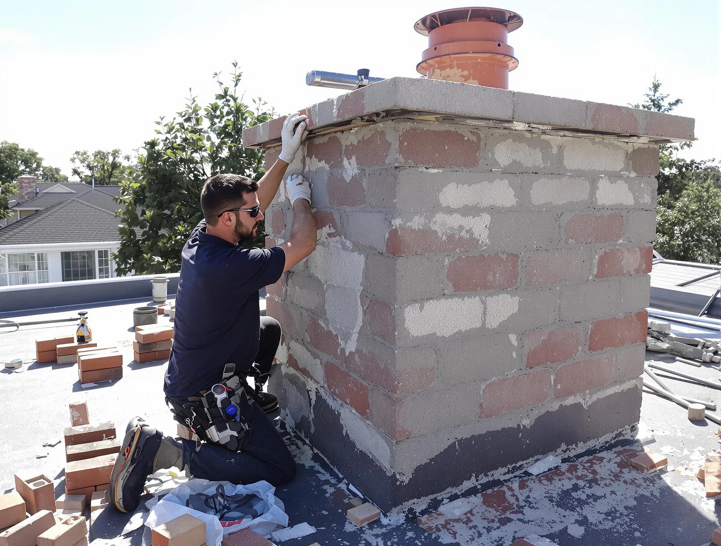 Advanced chimney repair process by Hingham Chimney Sweep in Hingham, MA