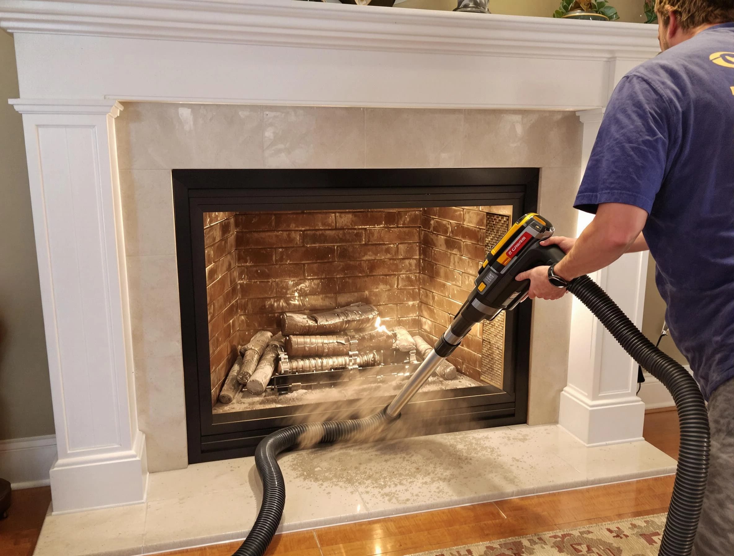 Fireplace cleaning performed by Hingham Chimney Sweep in Hingham, MA