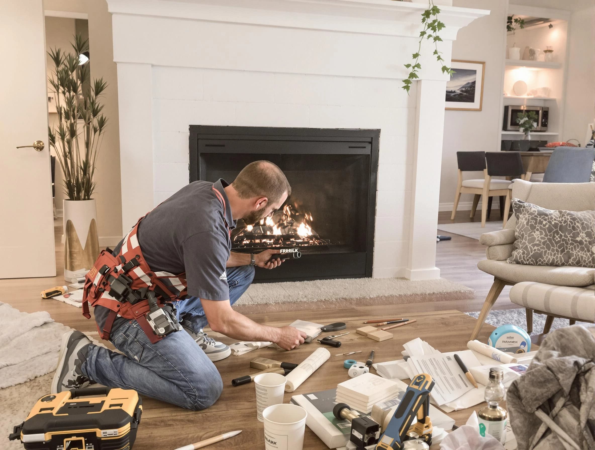 Hingham Chimney Sweep performing fireplace repair in Hingham, MA