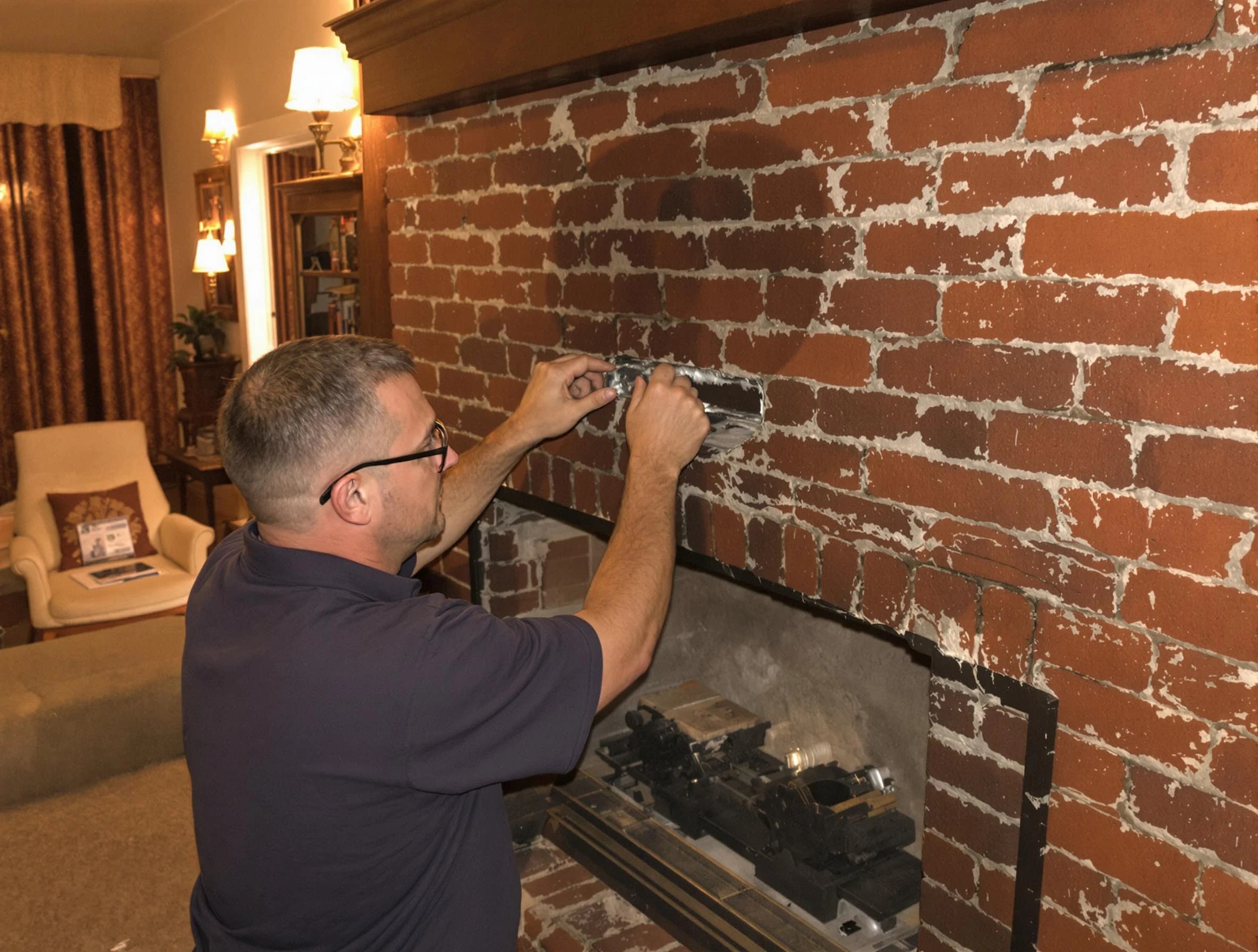 Hingham Chimney Sweep expert fixing a fireplace in Hingham, MA